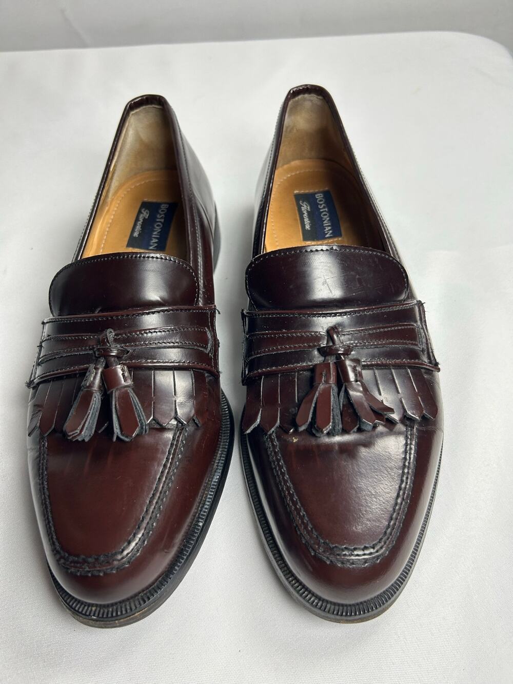 Bostoninan Florentine Men's Kiltie Tassel Loafers Shoes Size 10M Leather Cognac